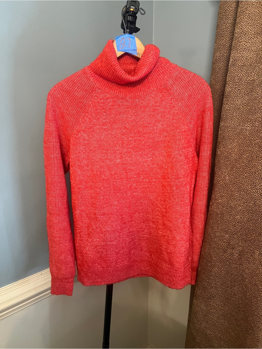 LOFT Coral-Red Turtleneck Sweater